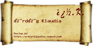 Ördög Klaudia névjegykártya