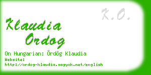 klaudia ordog business card
